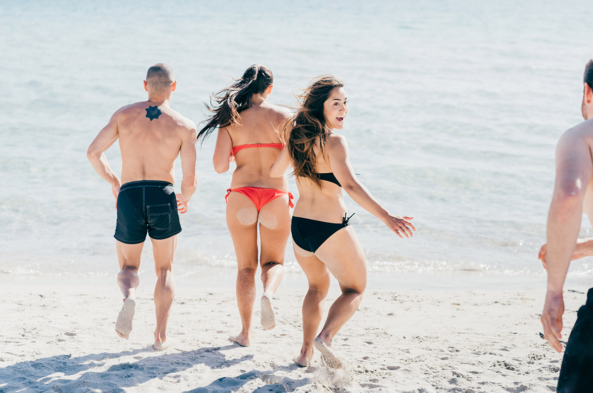 People having fun on a beach